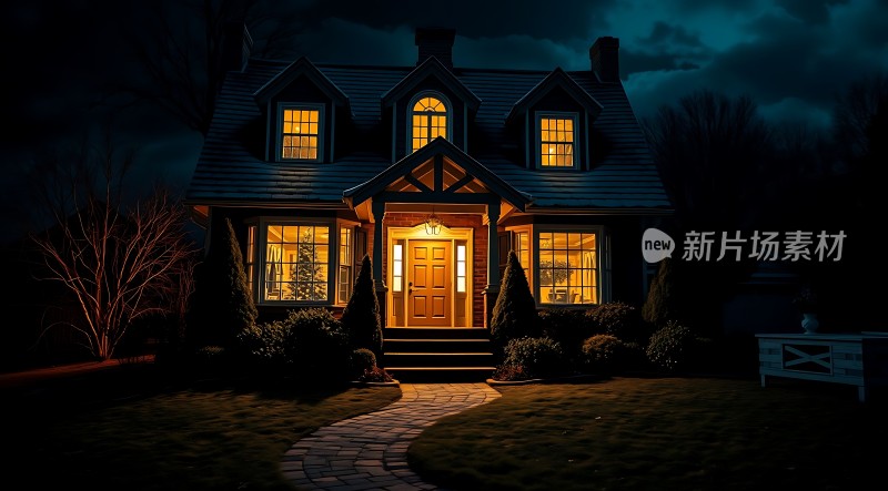 温馨夜色下的温暖家园