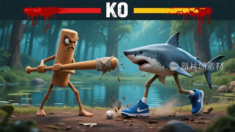 木棍VS鲨鱼