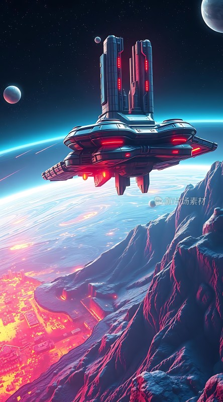 星际探索未来飞船与外星地貌