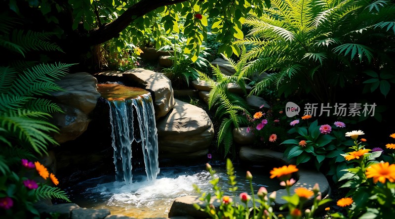 **自然之韵翠绿与清泉的交响曲**