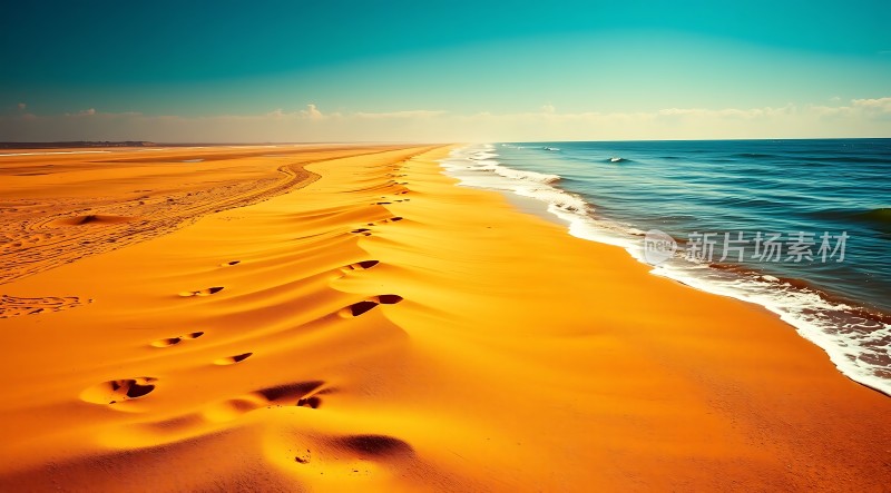 金色沙滩与蔚蓝大海的完美融合