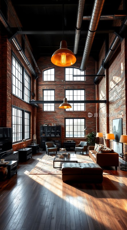 工业风大宅红砖绿木现代与复古融合