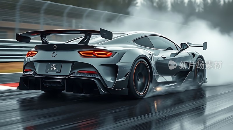 赛道上的疾驰赛车