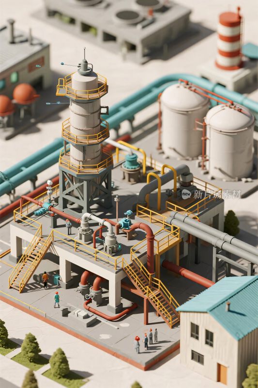 工业设施插画场景