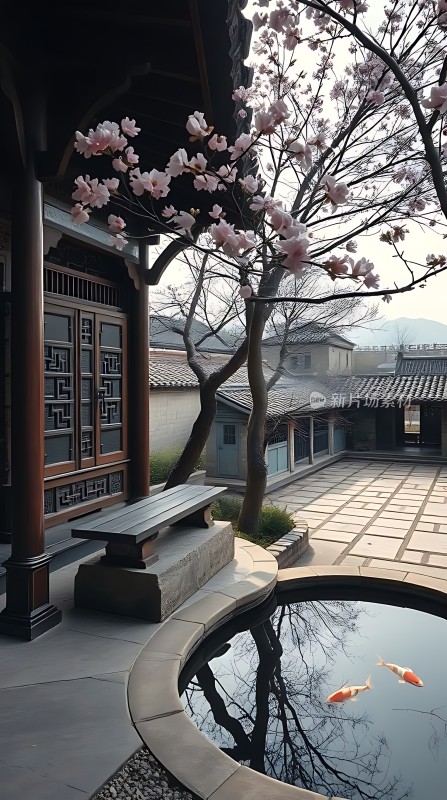 古院春色映池鱼