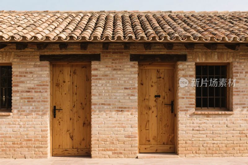 砖墙双木门房屋