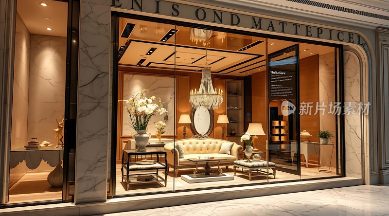 高端家居展示奢华沙发与精美装饰品尽收眼底