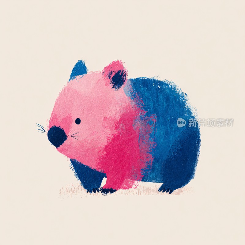 彩色手绘卡通小老鼠插画