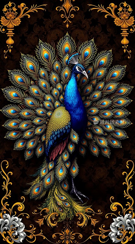 孔雀开屏展华彩