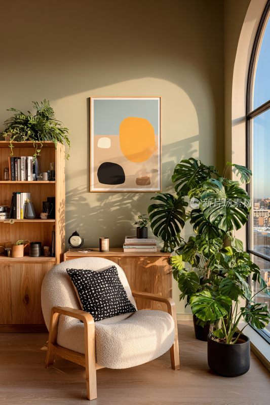 温馨室内绿植装饰一角