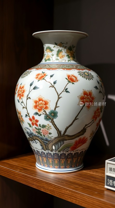 精美瓷器展示色彩鲜艳花卉图案古典艺术气息浓厚