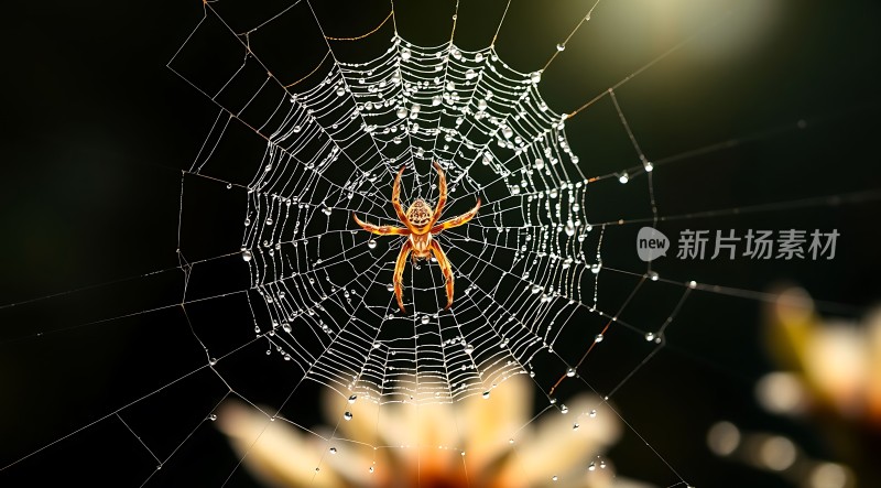 晨露中的蛛网世界