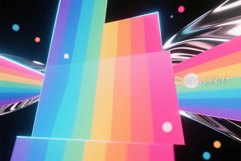 彩色渐变立体画面