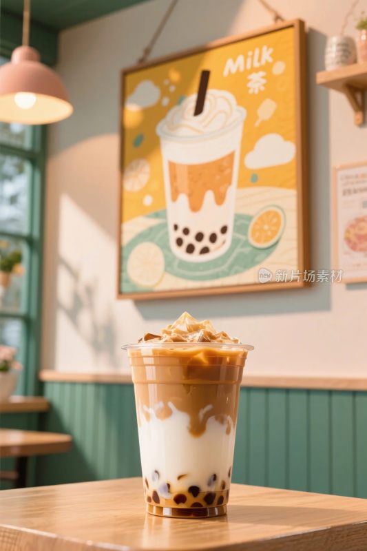 珍珠奶茶咖啡馆场景