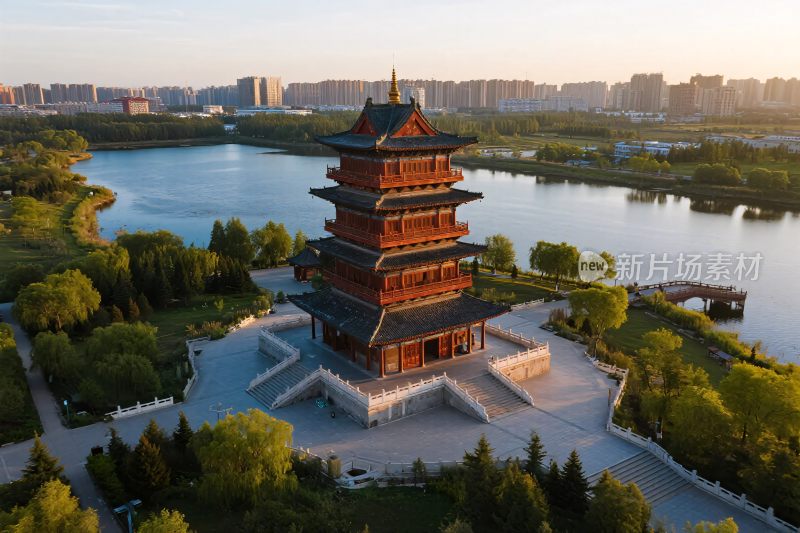 古建塔楼园林风景