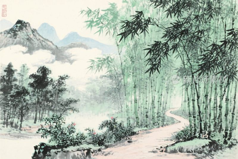 水墨山水风景图