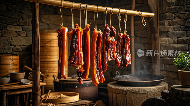 腊肉腊味美食传统饮食文化生活图