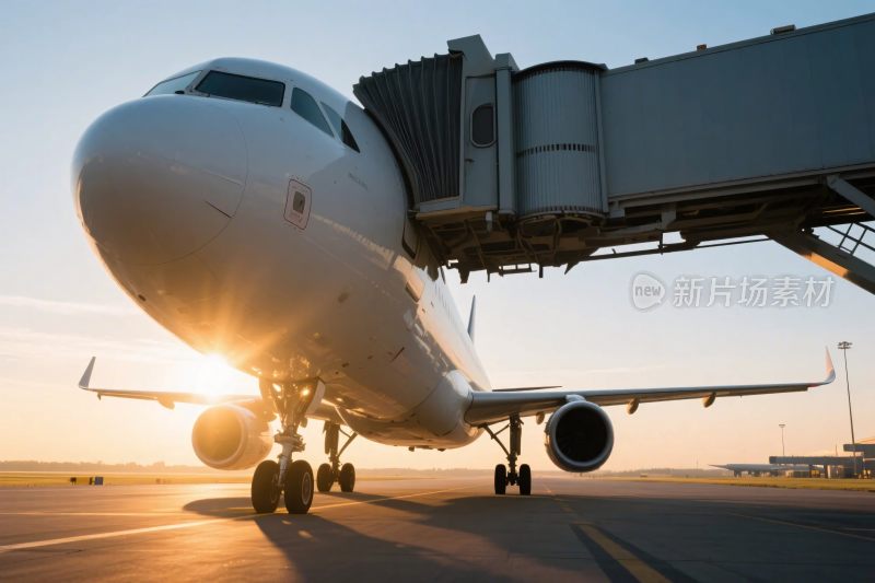 机场飞机登机照片