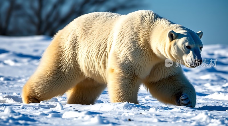 雪原漫步北极熊