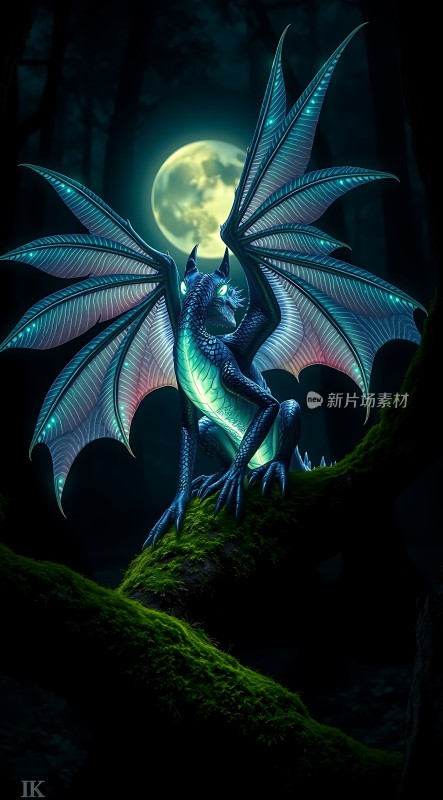 夜幕下的神秘龙影