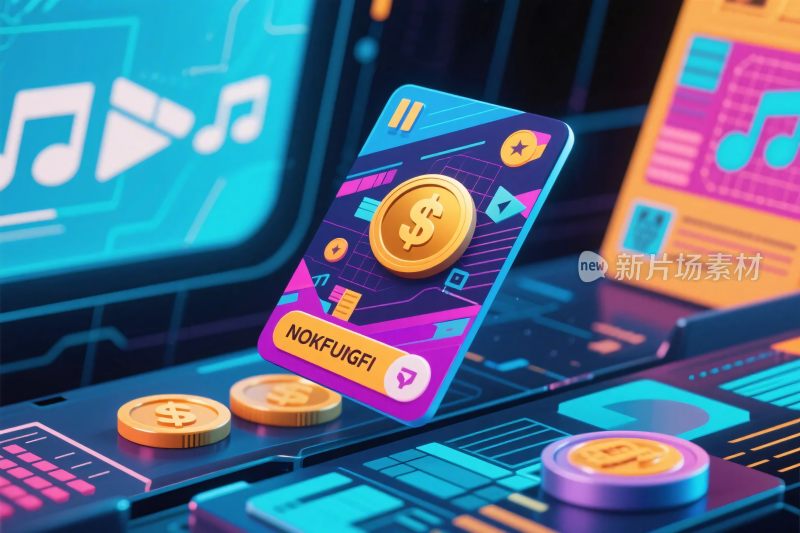 虚拟货币数字界面插画