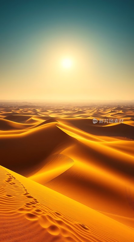 金色沙丘下的辉煌日落