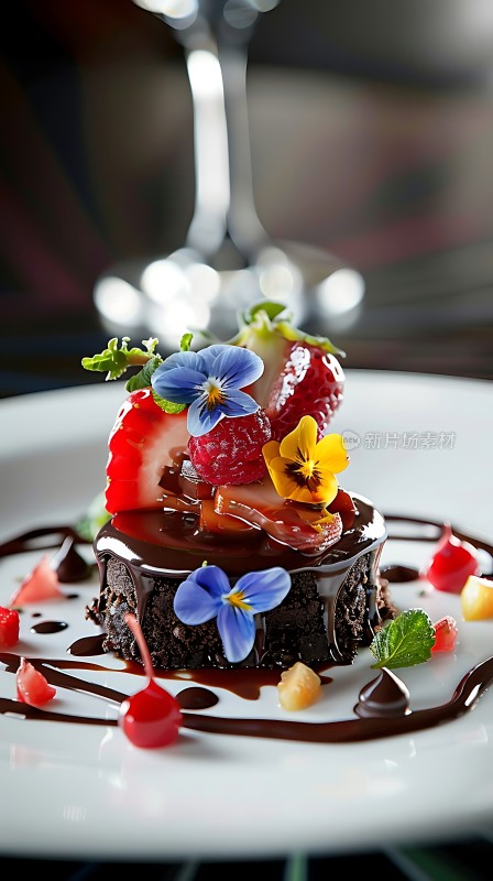 巧克力甜点水果装饰