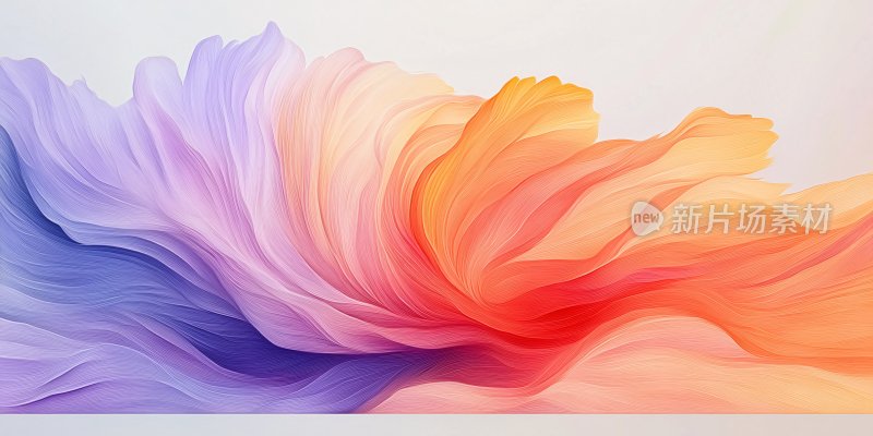 梦幻渐变色彩波浪插画