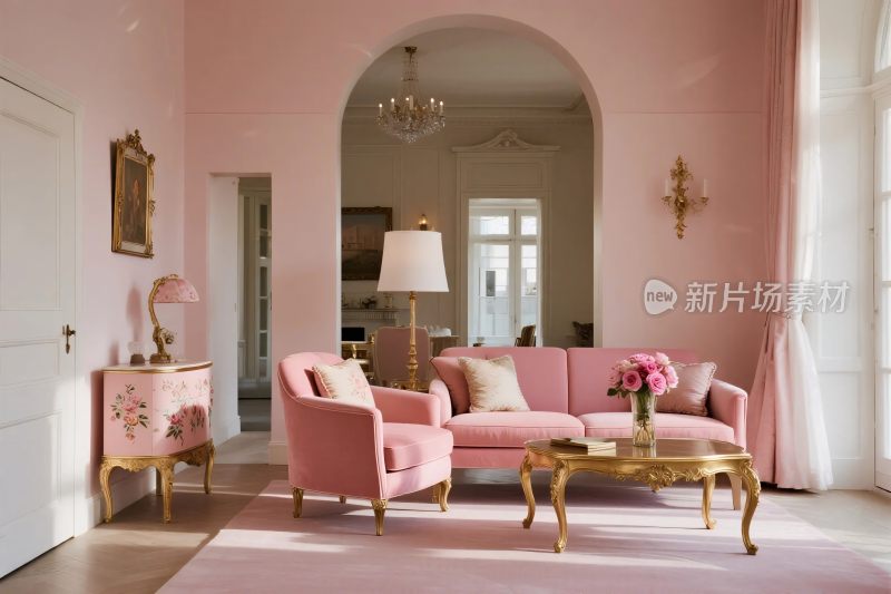 粉色装饰室内场景