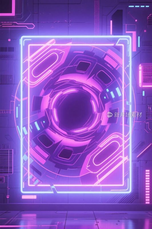 未来科技霓虹插画