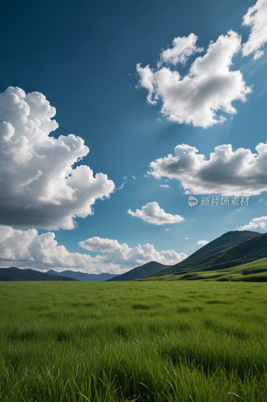 蓝天白天草原草地风景自然风光图片