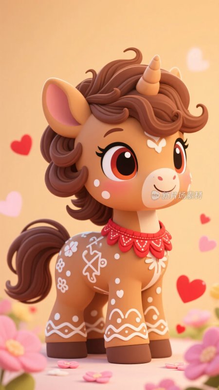 可爱卡通独角兽小马形象