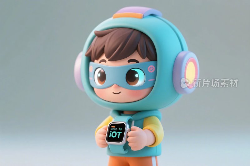 卡通科技儿童角色插画