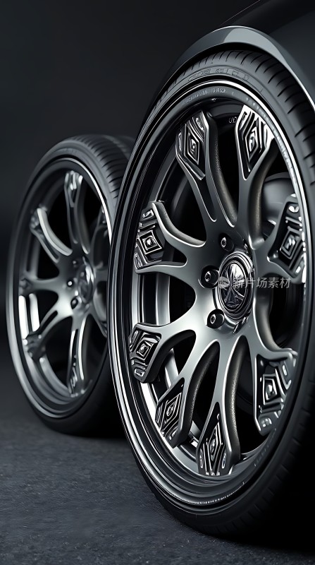 黑色轮毂轮胎