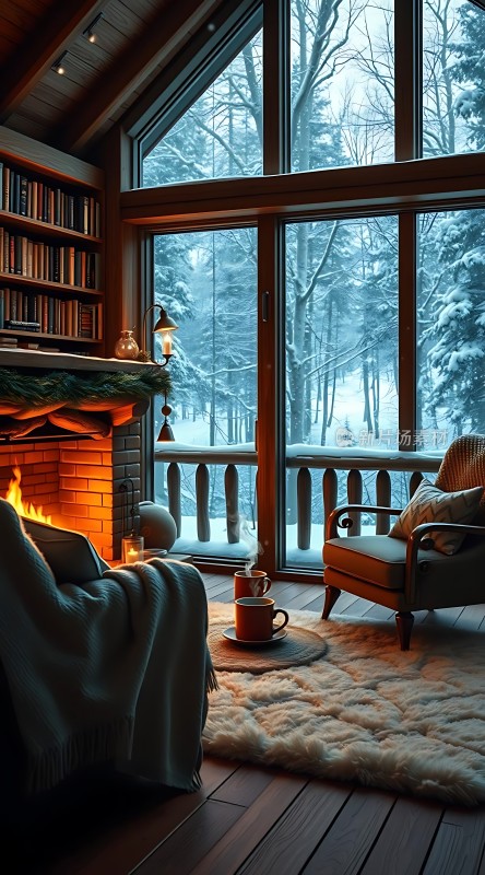 冬日暖炉旁的温馨时光