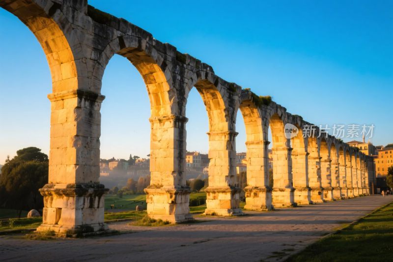 古罗马拱廊遗迹风景