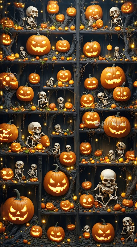 万圣节骷髅南瓜夜宴