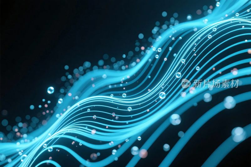 蓝色动态线条光效图