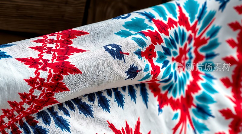 彩色花纹布料展示