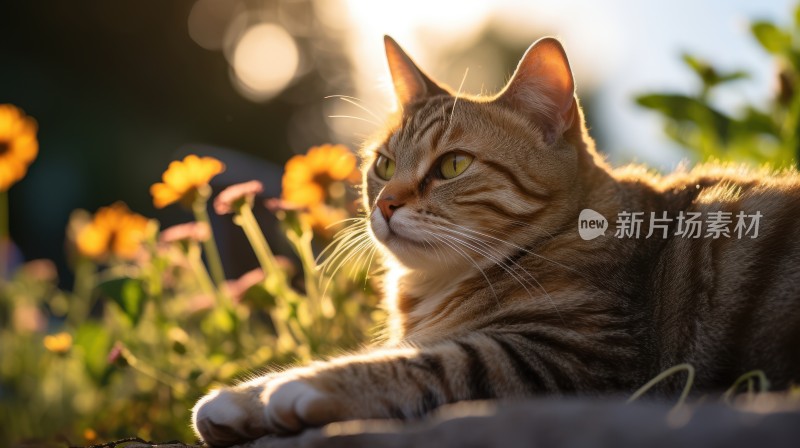 秋日暖阳下的慵懒猫咪