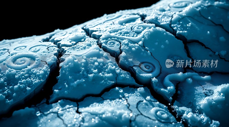 冰封世界裂缝中的美丽螺旋