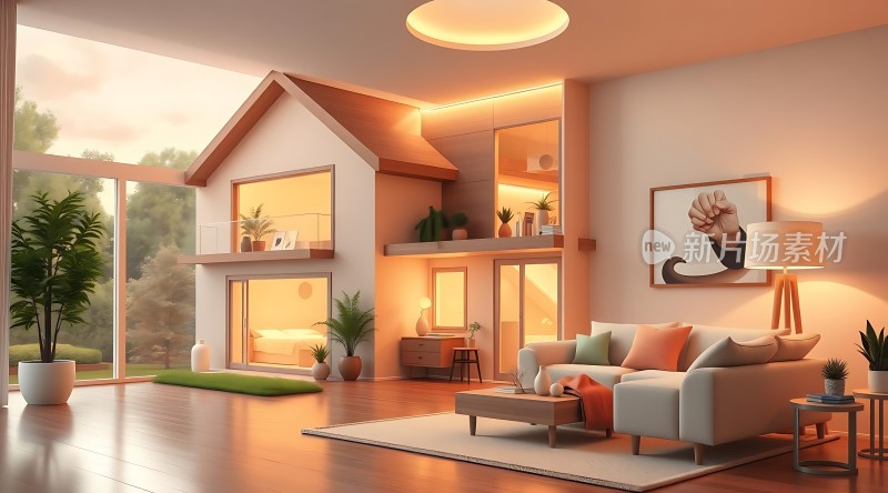 温馨现代家居环境舒适生活空间