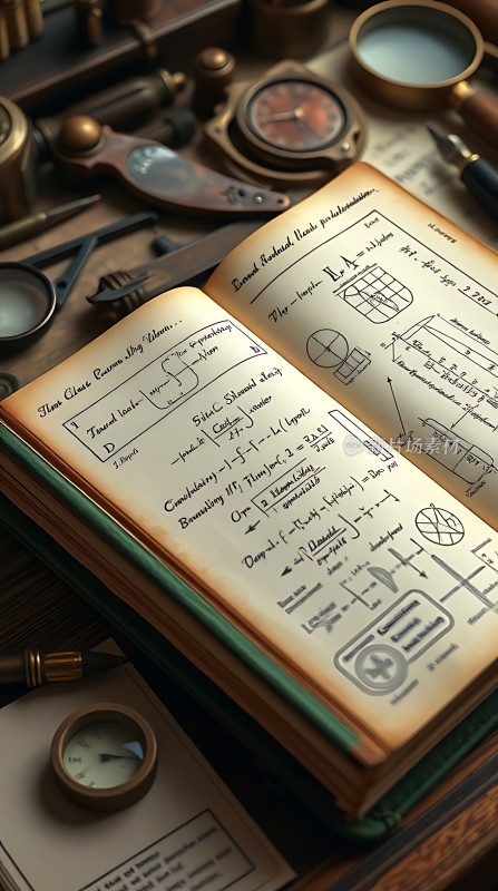 古旧书籍与科学仪器