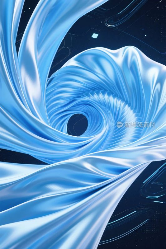 蓝色旋风抽象插画
