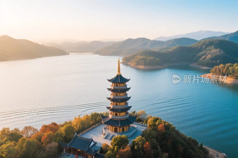 山水古塔风景摄影