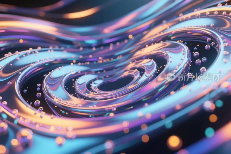 绚丽多彩的流体波纹画面