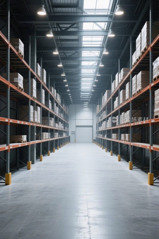 仓库内部货架场景