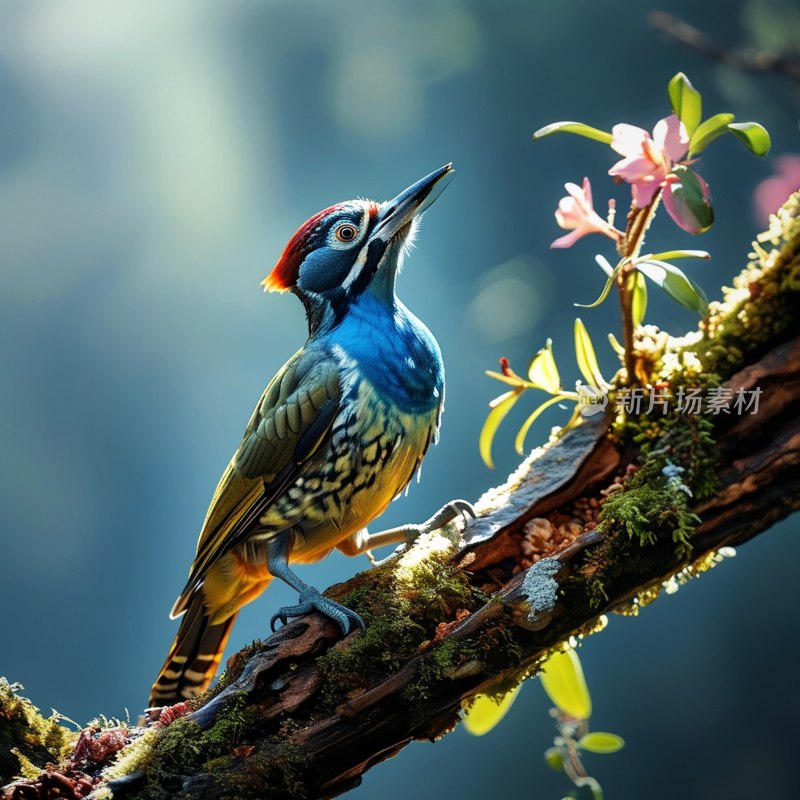 云南百花岭蓝喉啄木鸟