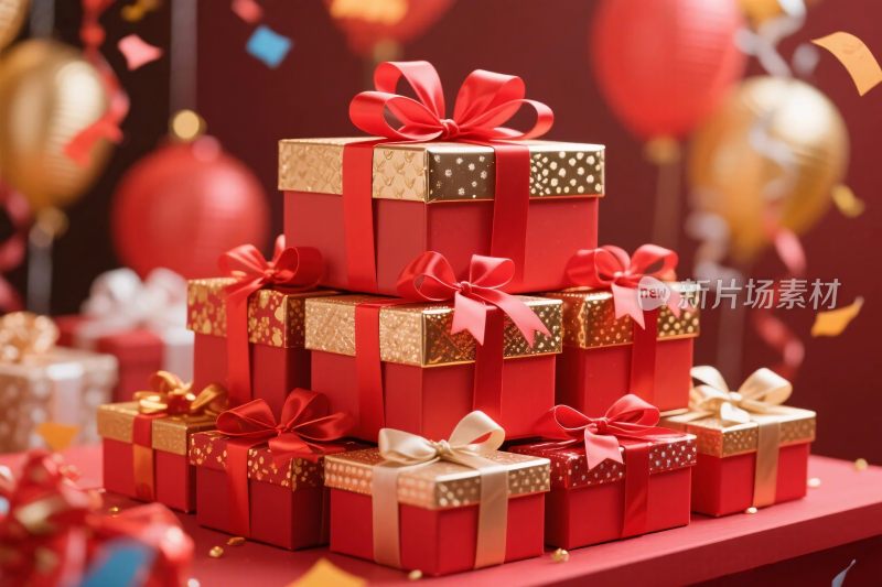 节日礼品堆叠