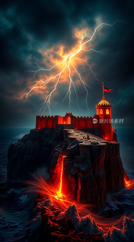 火山城堡风暴奇观